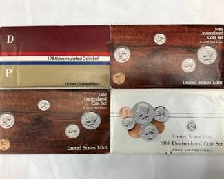 (4) UNC MINT SETS 1984-88