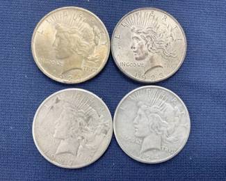 1923/1927/(2) 1924 PEACE SILVER DOLLARS