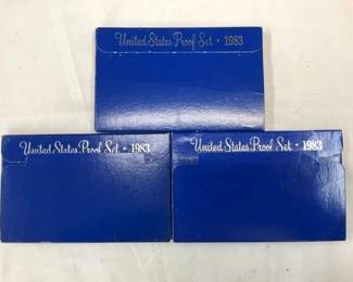 (3) US PROOF SETS 1983
