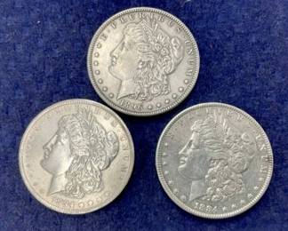 (3) 1884-O/1884/1896 MORGANS