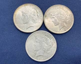 1925/(2) 1923 PEACE SILVER DOLLARS