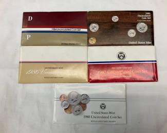 (5) UNC US MINT SETS 1984-88