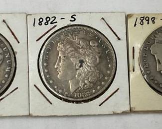 1990 O, 1898 S, 1882 S MORGANS