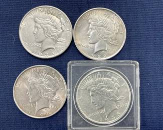 1934/1935/(2) 1922 PEACE SILVER DOLLARS