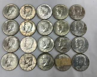 (20) 40% SILVER KENNEDY HALVES