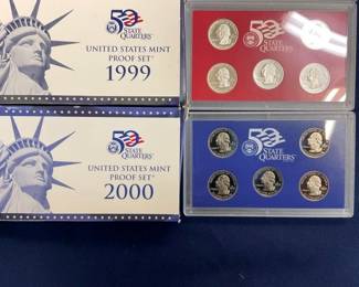 1999,2000 STATE QUARTERS US SILVER PROOF