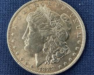 1888 MS 60 MORGAN SILVER DOLLAR