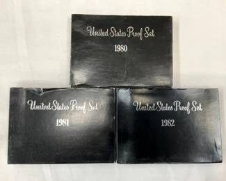 (3) US PROOF SETS 1980-82