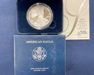 1OZ. SILVER 2007 AMERICAN EAGLE COIN