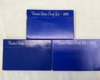 (3) US PROOF SETS 1970-72