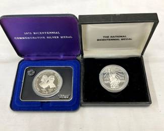 (2) SILVER MEDALS 1973 BICENTENNIAL