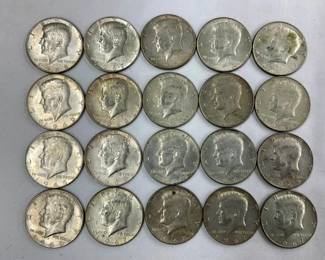 (20) 40% SILVER KENNED HALVES