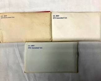 (3) UNC US MINT SETS 1974-76