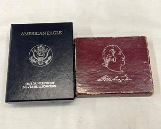 1996 1OZ SILVER AMERICAN EAGLE/1982 1/2