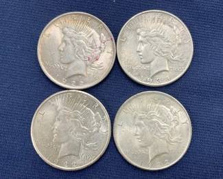 1934/(3)1922 PEACE SILVER DOLLARS