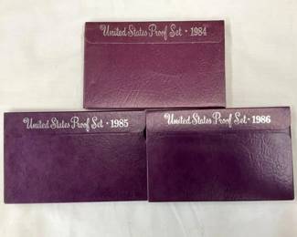 (3) US PROOF SETS 1984-86