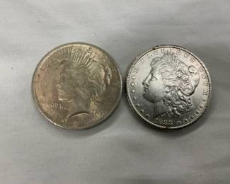 1888 MORGAN, 1925 PEACE DOLLAR