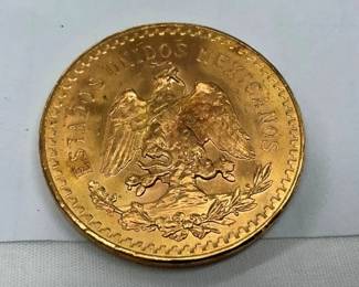 1947 GOLD 1.4OZ 37.5G. 50 PESOS
