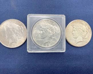 1923/(2) 1926 PEACE SILVER DOLLARS