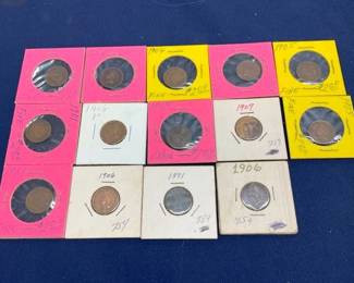 (14) INDIAN HEAD PENNIES 1891-1908