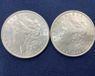 (2) 1886 MORGAN SILVER DOLLARS