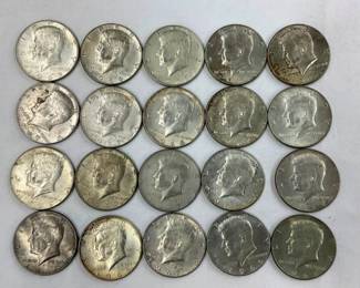 (20) 40% SILVER KENNEDY HALVES
