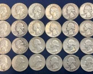 (39) 1941-64 SILVER WASHSINGTON QUARTERS