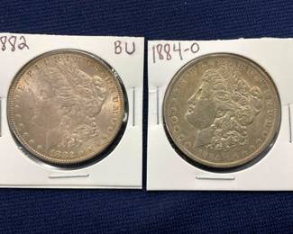 1882 BU / 1884-0 MORGAN SILVER DOLLARS