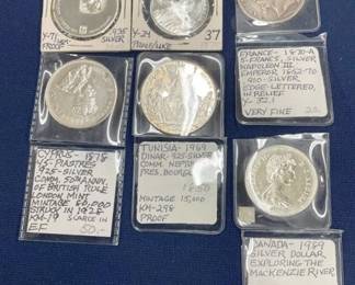 LOT SILVER CANADA/FRANCE/TUNISA 1969