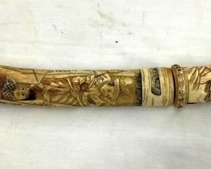 CARVED BONE KNIFE W/ SHEATH