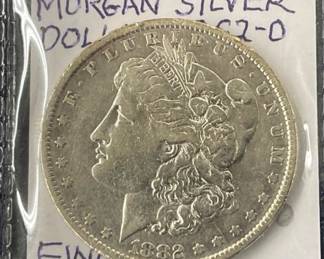 1882 O UNC MORGAN SILVER DOLLAR FINE