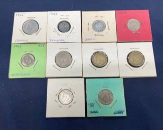 LOT OF VARIOUS FOREIGN COINS 1942-65