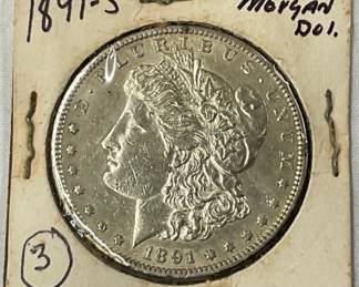 1891 S MORGAN SILVER DOLLAR