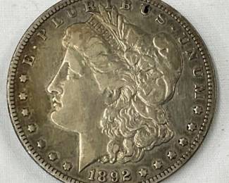 1892 O MORGAN SILVER DOLLAR