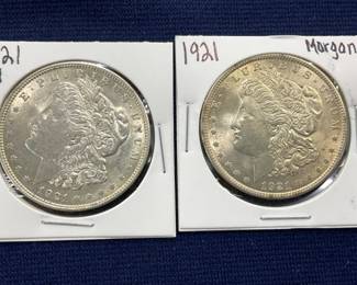 (2) 1921 MORGAN SILVER DOLLARS