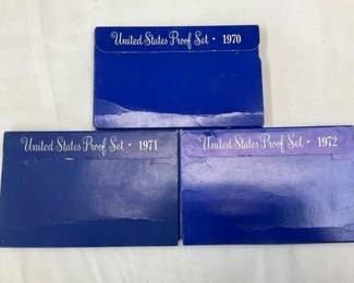 (3) US PROOF SETS 1970-72