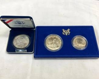 SILVER 1987 DOLLAR/1986 LIBERTY COINS
