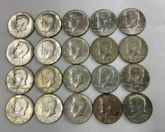 (20) 40% SILVER KENNEDY HALVES