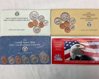 (4) UNC US MINTS 1989-2003