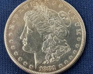 1881S MS60 MORGAN SILVER DOLLAR