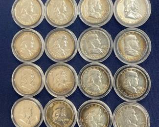 (16) SILVER FRANKLIN HALVES