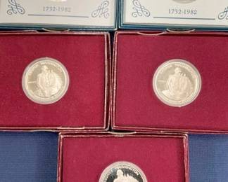 (5) 90% SILVER UNC. COMM. 1/2 DOLLARS