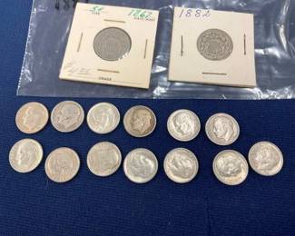 LOT OF 1867/1882 SEATED/DIMES/OTHER