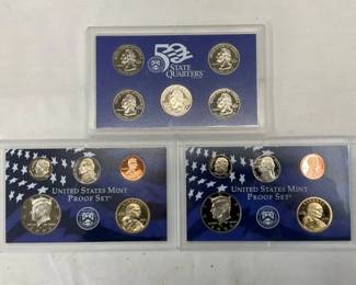 (3) US MINT PROOF SETS 2000/2002