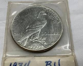 1934 PEACE SILVER DOLLAR