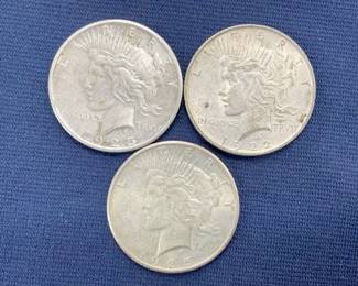 1925/(2) 1922 PEACE SILVER DOLLARS
