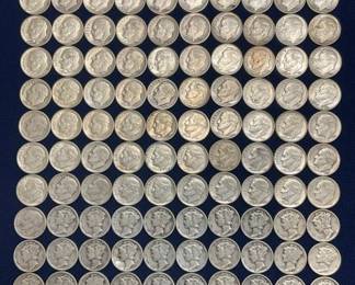 100- SILVER DIMES 1917-1963