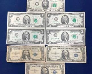 LOT OF (8) $2 BLUE SEAL DOLLARS