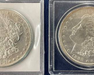 1888, 1897 MORGAN SILVER DOLLARS