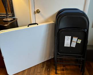 folding table and chairs